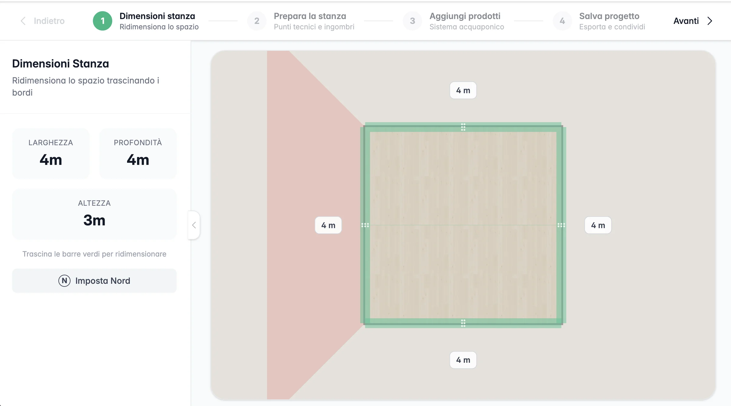 Configurazione impianto idroponico 3D